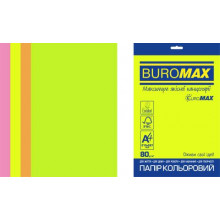 [BM.2721520E-99] Набір кольорового паперу NEON, EUROMAX, 4 кол., 20 арк.,  А4, 80 г/м²