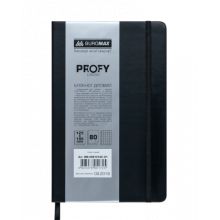 [BM.29912102-01] Блокнот діловий PROFY, L2U, 125x195 мм, 80 арк., клітинка, чорний, шт.шкіра