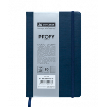 [BM.29912102-02] Блокнот діловий PROFY, L2U, 125x195 мм, 80 арк., клітинка, синій, шт.шкіра