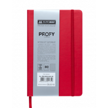 [BM.29912102-05] Блокнот діловий PROFY, L2U, 125x195 мм, 80 арк., клітинка, червоний, шт.шкіра