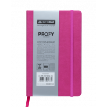 [BM.29912102-10] Блокнот діловий PROFY, L2U, 125x195 мм, 80 арк., клітинка, рожевий, шт.шкіра