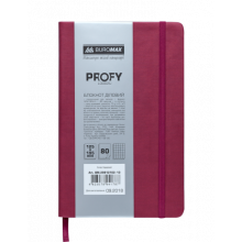 [BM.29912102-13] Блокнот діловий PROFY, L2U, 125x195 мм, 80 арк., клітинка, бордовий, шт.шкіра