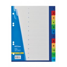 [BM.3213] Цифровий індекс-розділювач для реєстраторів А5,(цифри від 1 до 12), 12 позицій