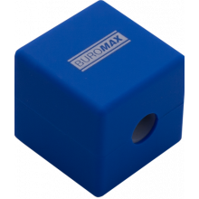 [BM.4757] Чинка CUBE, RUBBER TOUCH, 1 отв., контейнер, пласт. корпус, асорті кольорів